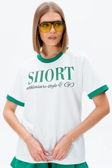 Футболка f1006-01-01(P23-02) белый + принт зеленый GO wear