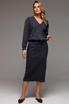 Костюм с юбкой f7002-30-03 графит GO wear