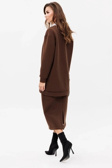 Костюм с юбкой f7052-23-03 коричневый GO wear