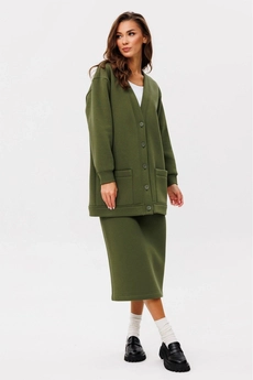 *Костюм с юбкой f7052-28-02 хаки GO wear
