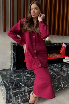 Костюм с юбкой f7052-12-01 вишня GO wear