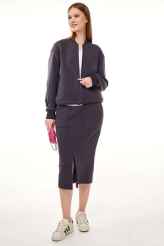 Костюм с юбкой f7055-30-03 графит GO wear