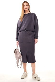 Костюм с юбкой f7056-30-03 графит GO wear