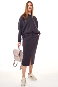Костюм с юбкой f7056-30-03 графит GO wear