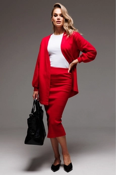 Костюм с юбкой f7064-11-02 красный GO wear