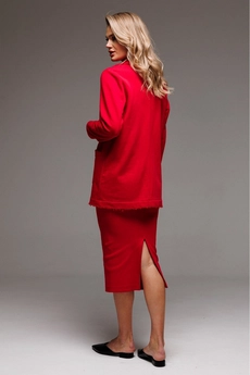 Костюм с юбкой f7065-11-02 красный GO wear