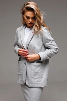 Костюм с юбкой f7065-50-04 серый меланж GO wear