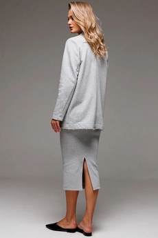 Костюм с юбкой f7065-50-04 серый меланж GO wear