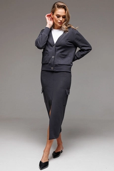 Костюм с юбкой f7067-30-03 графит GO wear