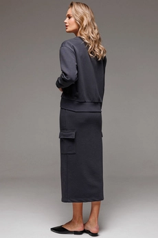 Костюм с юбкой f7067-30-03 графит GO wear