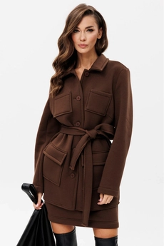 Костюм с юбкой f7088-23-03 коричневый GO wear