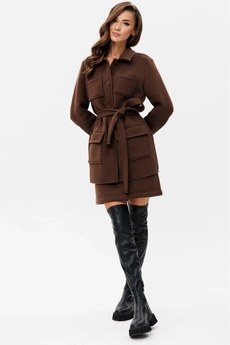 Костюм с юбкой f7088-23-03 коричневый GO wear