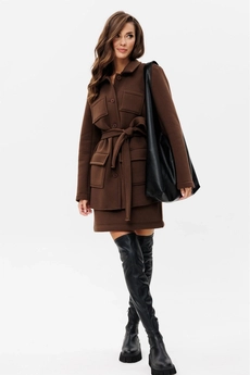 Костюм с юбкой f7088-23-03 коричневый GO wear