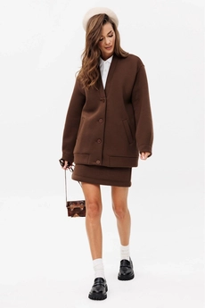 Костюм с юбкой f7092-23-03 коричневый GO wear