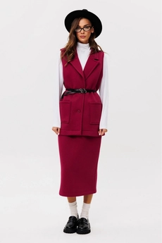 Костюм с юбкой f7094-12-01 вишня GO wear