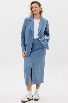 Костюм с юбкой f7107-29-1413 голубой GO wear