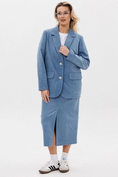 Костюм с юбкой f7107-29-1413 голубой GO wear