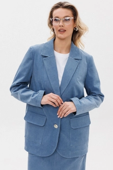 Костюм с юбкой f7107-29-1413 голубой GO wear