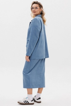 Костюм с юбкой f7107-29-1413 голубой GO wear