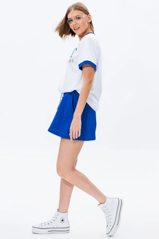 Костюм с шортами f8006-01-01(P19-02) белый + василек GO wear