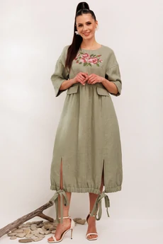 Платье 1003 хаки Галеан Стиль