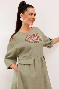 Платье 1003 хаки Галеан Стиль