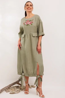 Платье 1003 хаки Галеан Стиль