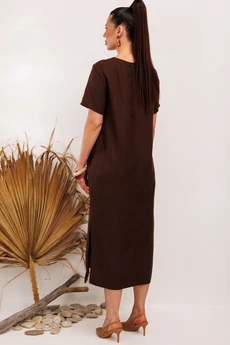 Платье 1011 коричневый Галеан Стиль