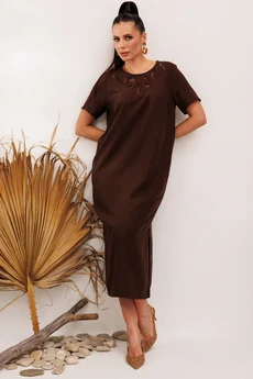 Платье 1011 коричневый Галеан Стиль