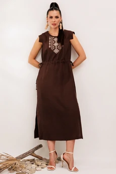 Платье 894-2 коричневый Галеан Стиль