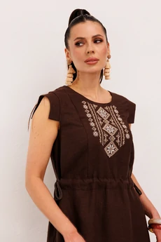 Платье 894-2 коричневый Галеан Стиль