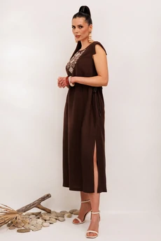Платье 894-2 коричневый Галеан Стиль