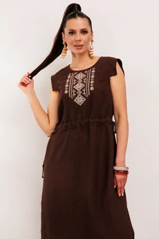 Платье 894-2 коричневый Галеан Стиль