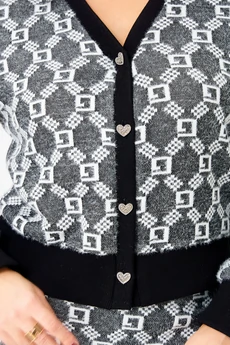 Костюм с юбкой 903-1 графит орнамент Галеан Стиль