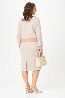 Костюм с юбкой 903-1 персик рябь Галеан Стиль