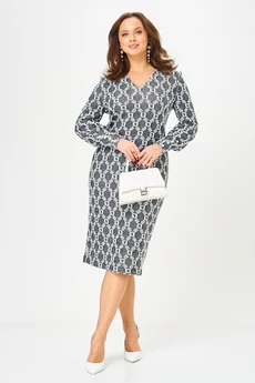 Платье 952 графит орнамент Галеан Стиль