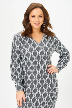 Платье 952 графит орнамент Галеан Стиль