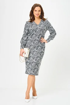 Платье 952 графит штрих Галеан Стиль