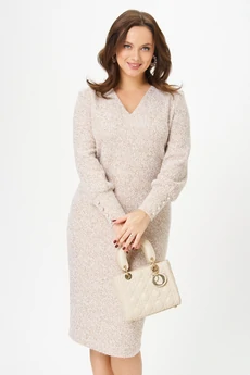 Платье 952 персик рябь Галеан Стиль