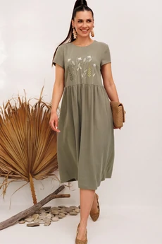 Платье 965 хаки Галеан Стиль
