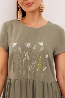 Платье 965 хаки Галеан Стиль