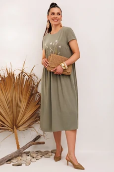 Платье 965 хаки Галеан Стиль
