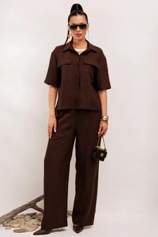 Костюм брючный 982-1 коричневый Галеан Стиль