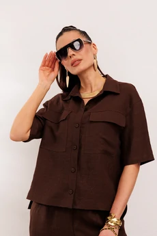 Костюм брючный 982-1 коричневый Галеан Стиль