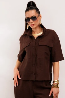 Костюм брючный 982-1 коричневый Галеан Стиль