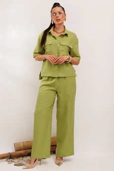 Костюм брючный 982-1 салатовый Галеан Стиль