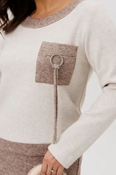 Костюм с юбкой 993 коричневый Галеан Стиль