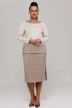 Костюм с юбкой 994 коричневый Галеан Стиль