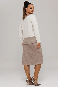 Костюм с юбкой 994 коричневый Галеан Стиль