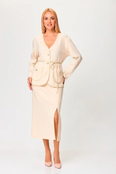 Костюм с юбкой 792 кремовый Gamma Gracia